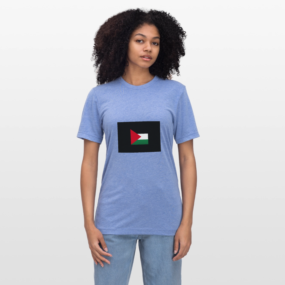 T-shirt chiné Bella + Canvas Unisexe Palestine - bleu chiné