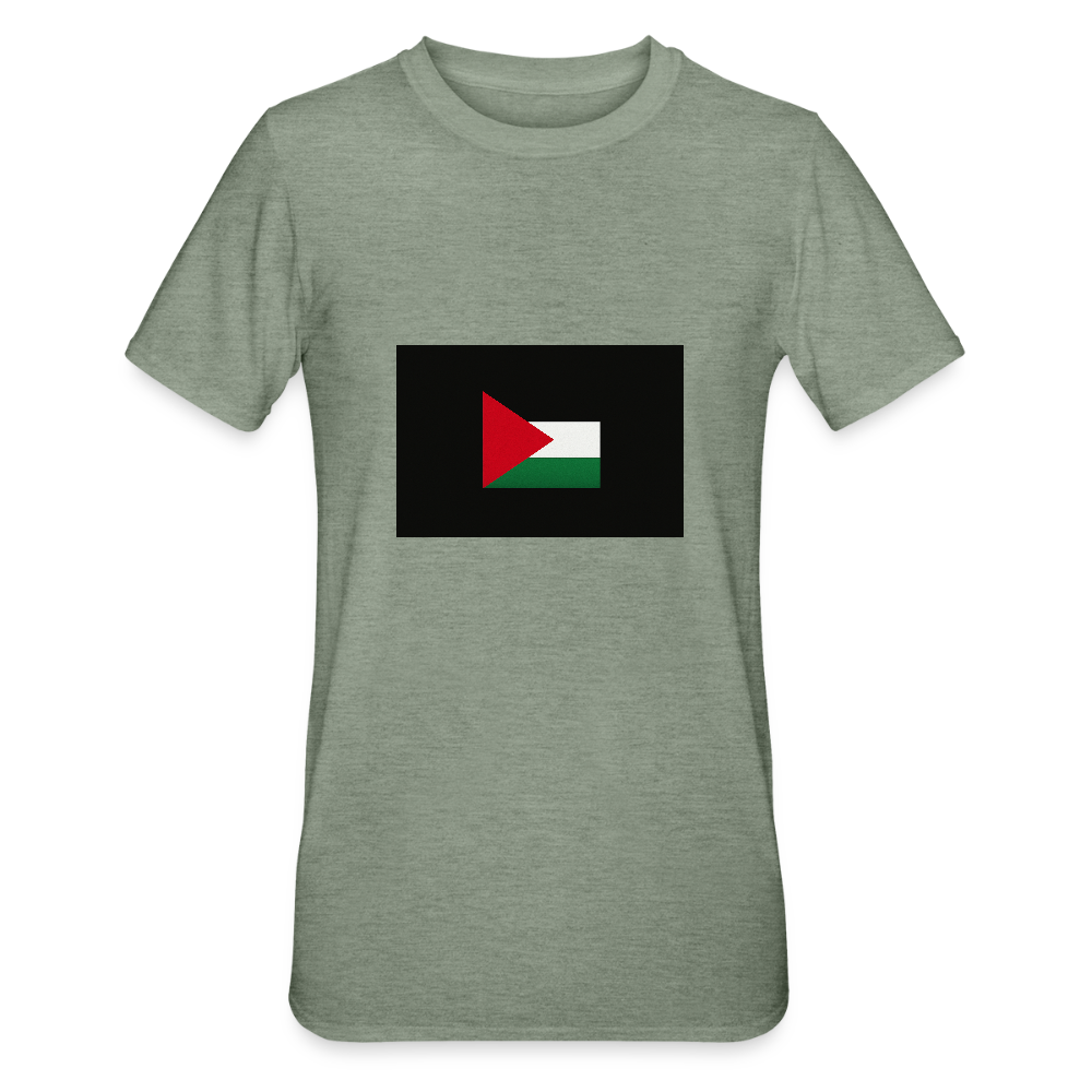 T-shirt polycoton Unisexe Palestine - vert kaki chiné