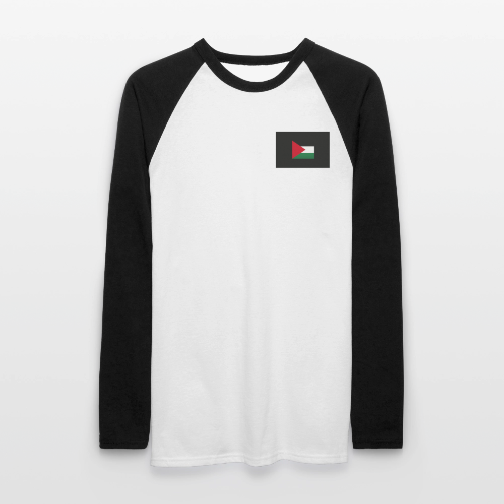 T-shirt baseball manches longues Homme Palestine - blanc/noir