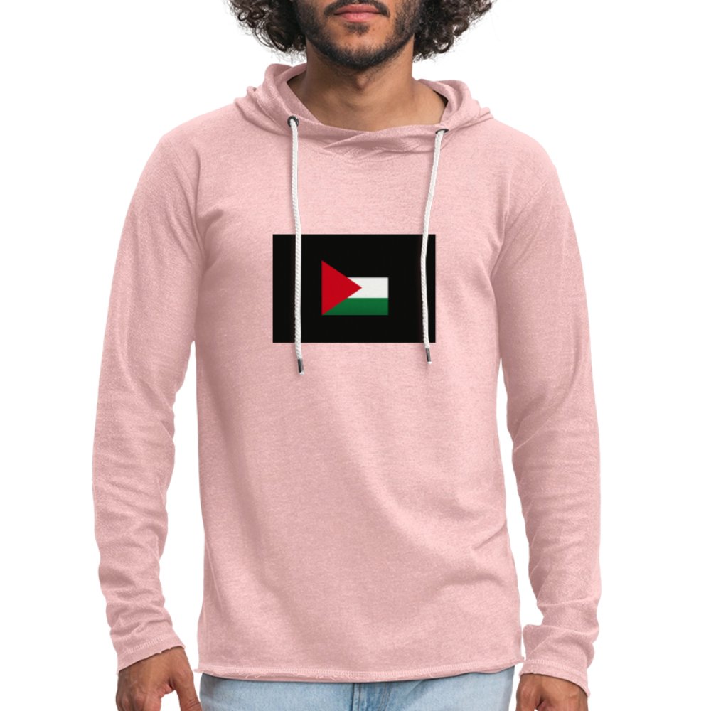 Sweat-shirt à capuche léger unisexe Palestine - rose crème chiné