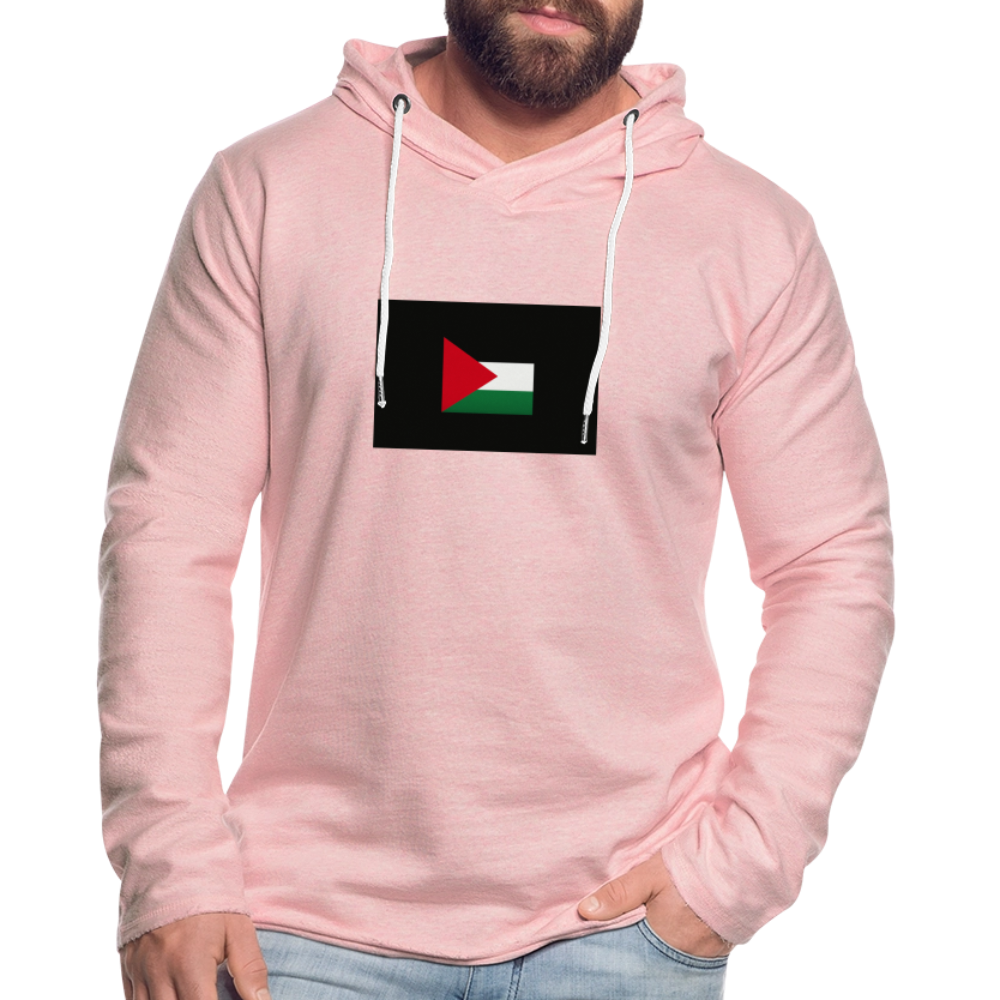 Sweat-shirt à capuche léger unisexe Palestine - rose crème chiné