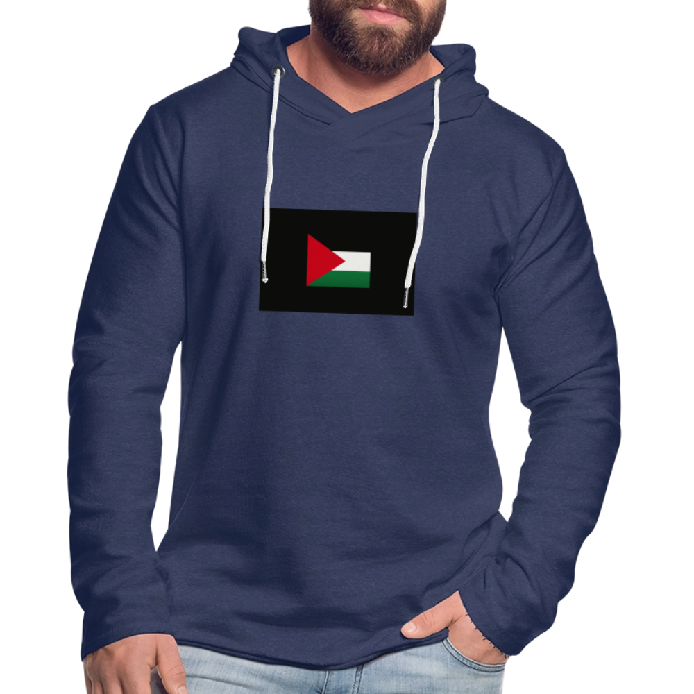 Sweat-shirt à capuche léger unisexe Palestine - marine chiné