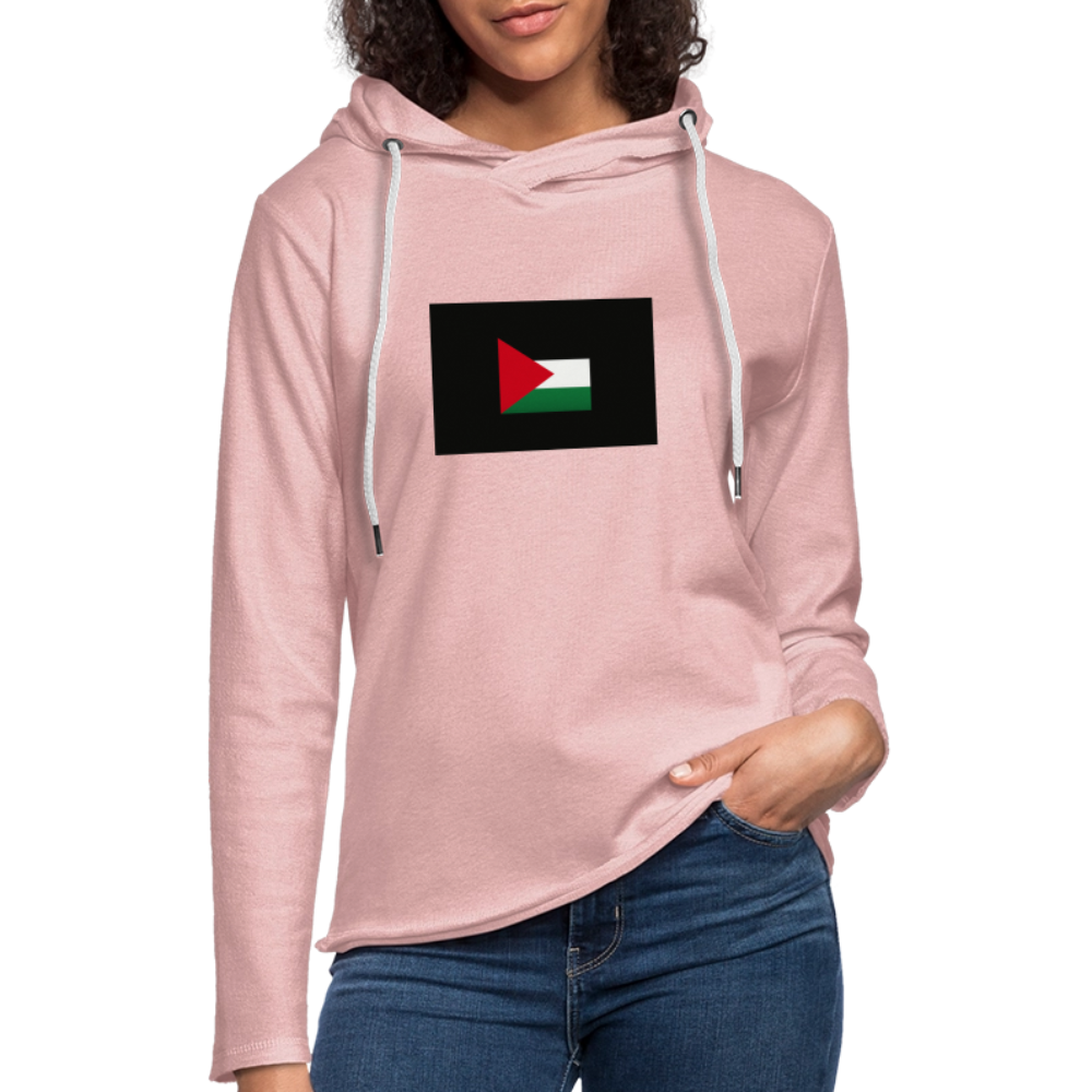 Sweat-shirt à capuche léger unisexe Palestine - rose crème chiné