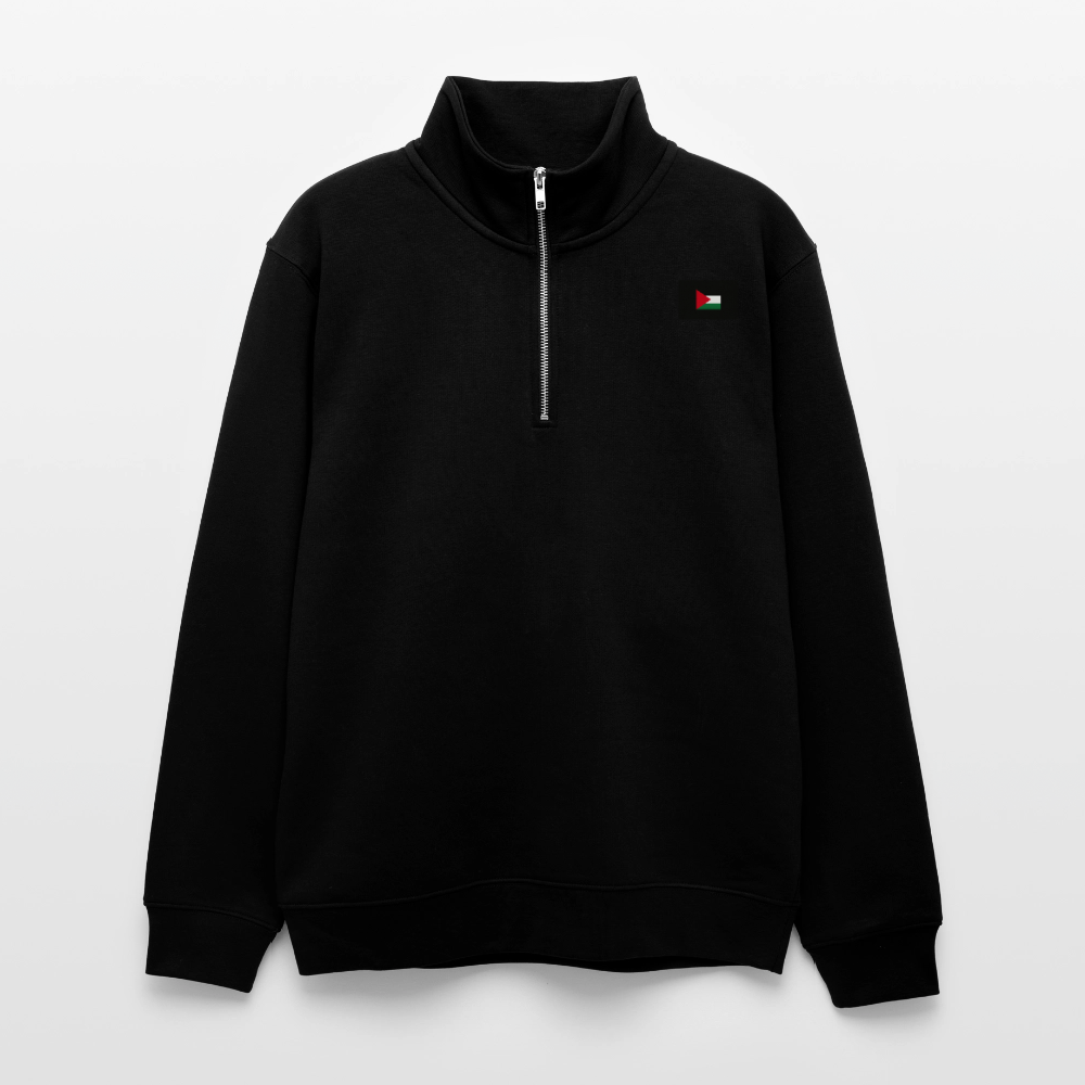 Sweat col montant zippé unisexe Palestine - noir
