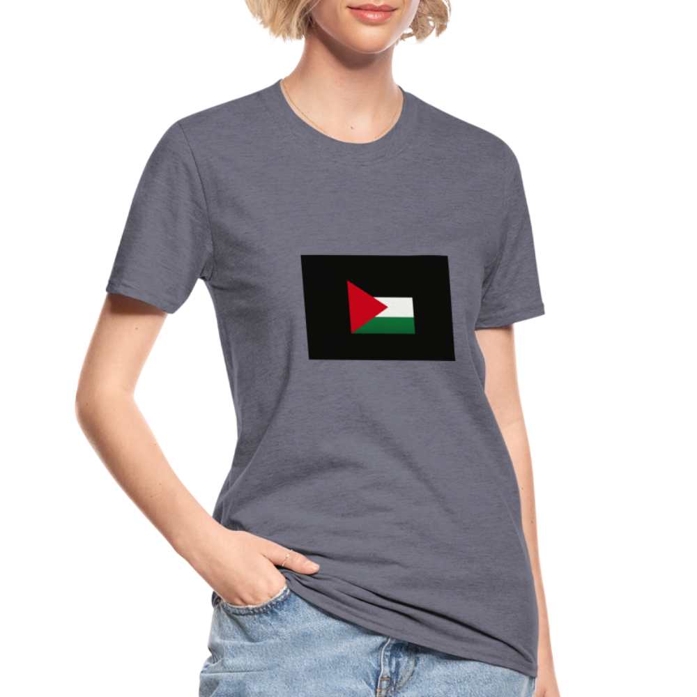 T-shirt polycoton Unisexe Palestine - marine chiné