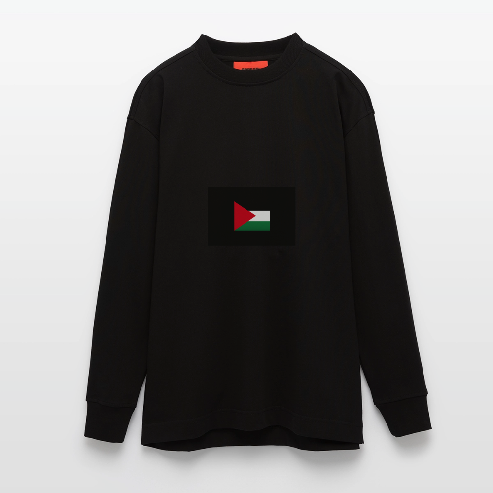 Manches longues bio épais oversize fabriqué en UE palestine - SOLID BLACK