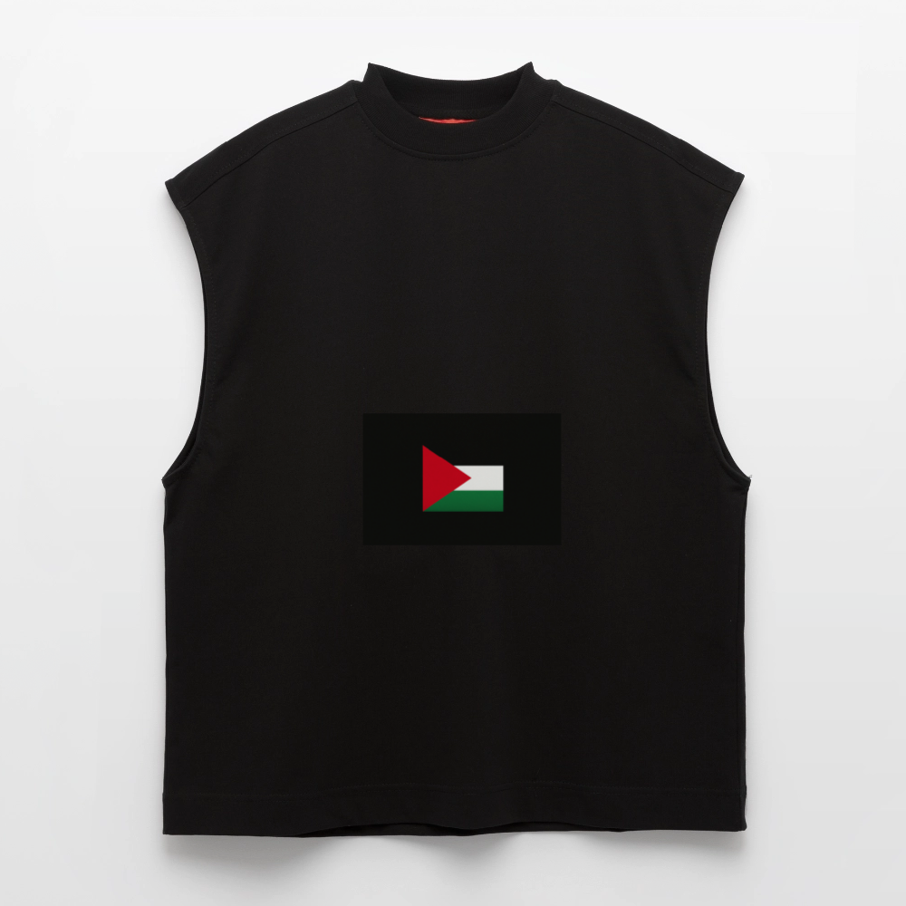Débardeur bio épais oversize fabriqué en UE palestine - SOLID BLACK