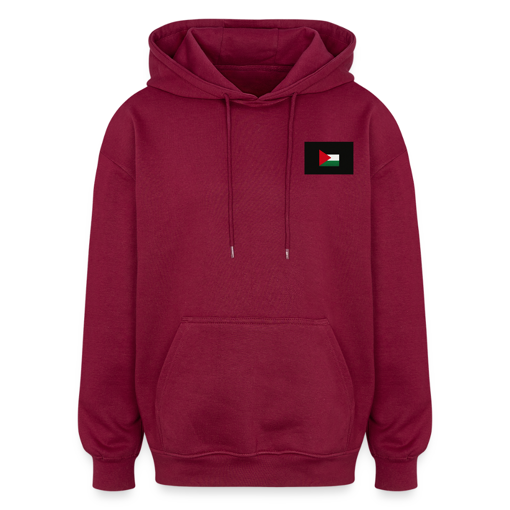 Sweat Ă  capuche oversize unisexe Palestine - bordeaux