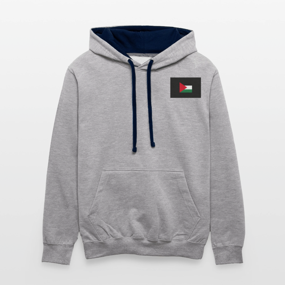Sweat-shirt contraste Palestine - gris chiné/bleu marine