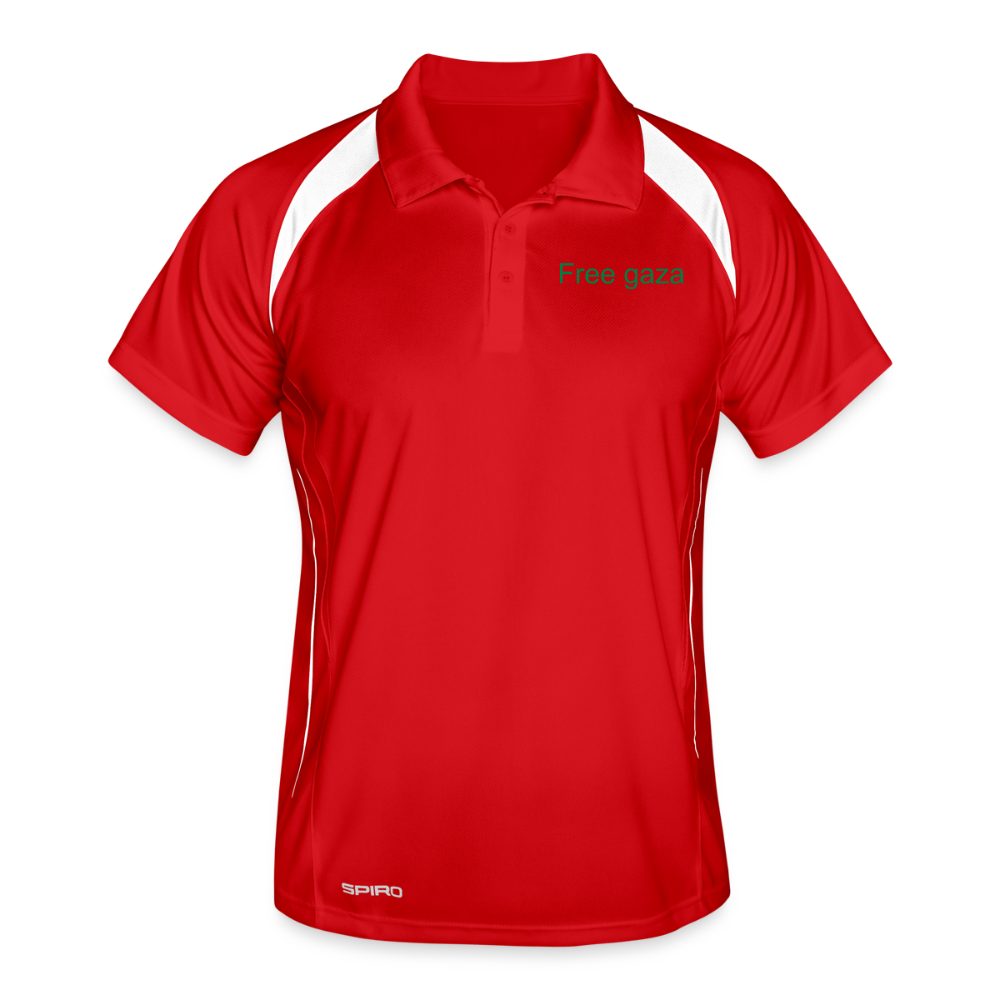 Men's Polo breathable Palestine - red/white