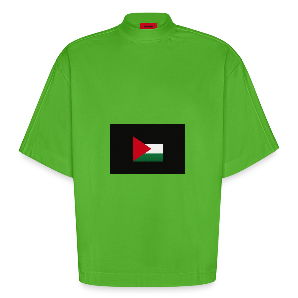 T-shirt bio épais oversize Boxy fabriqué en UE palestine - Apple Neon