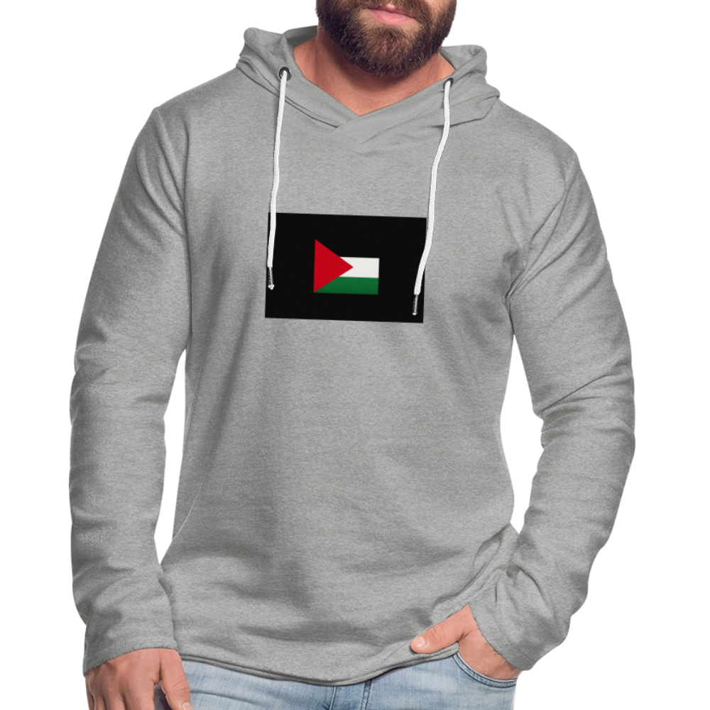 Sweat-shirt à capuche léger unisexe Palestine - gris chiné