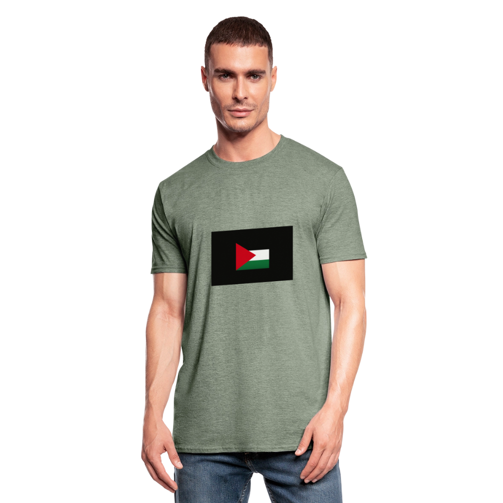 T-shirt polycoton Unisexe Palestine - vert kaki chiné