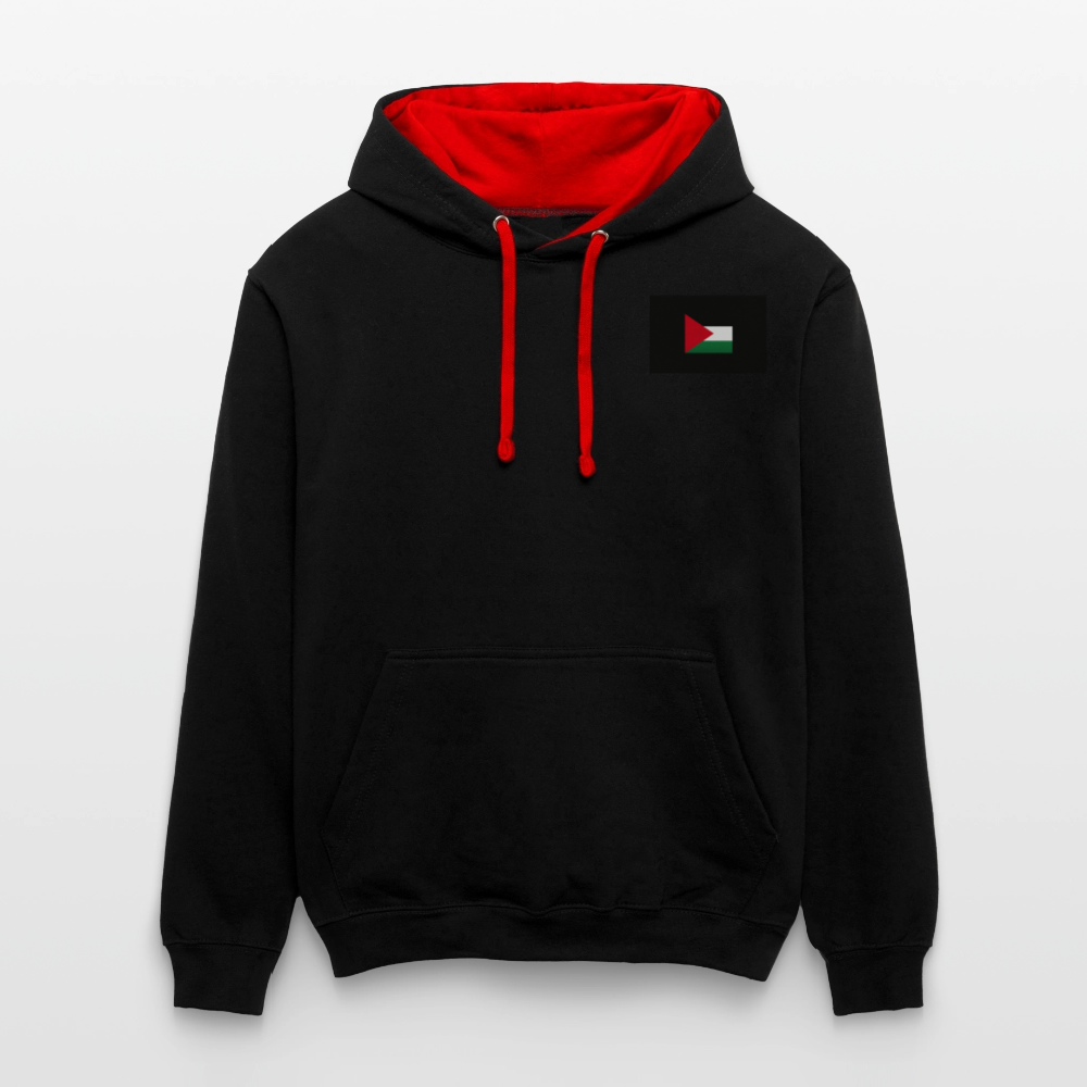 Sweat-shirt contraste Palestine - noir/rouge