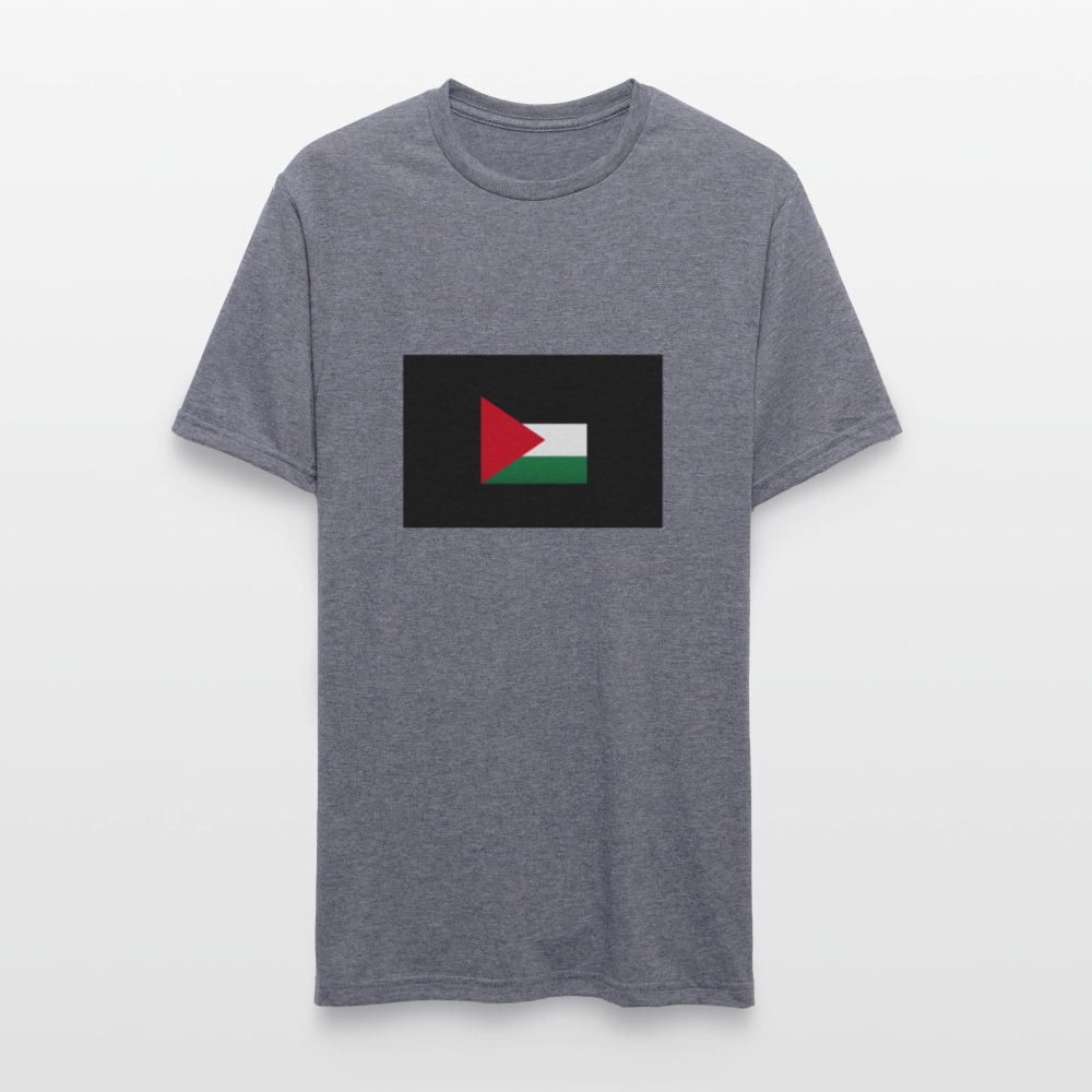 T-shirt polycoton Unisexe Palestine - marine chiné