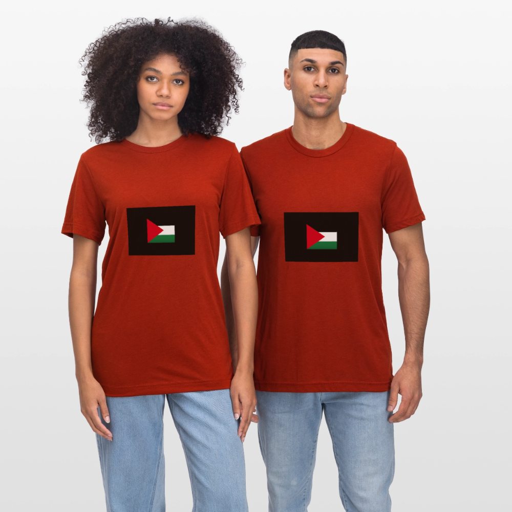 T-shirt chiné Bella + Canvas Unisexe Palestine - brique