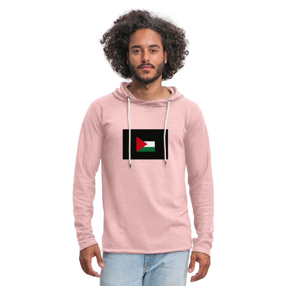 Sweat-shirt à capuche léger unisexe Palestine - rose crème chiné