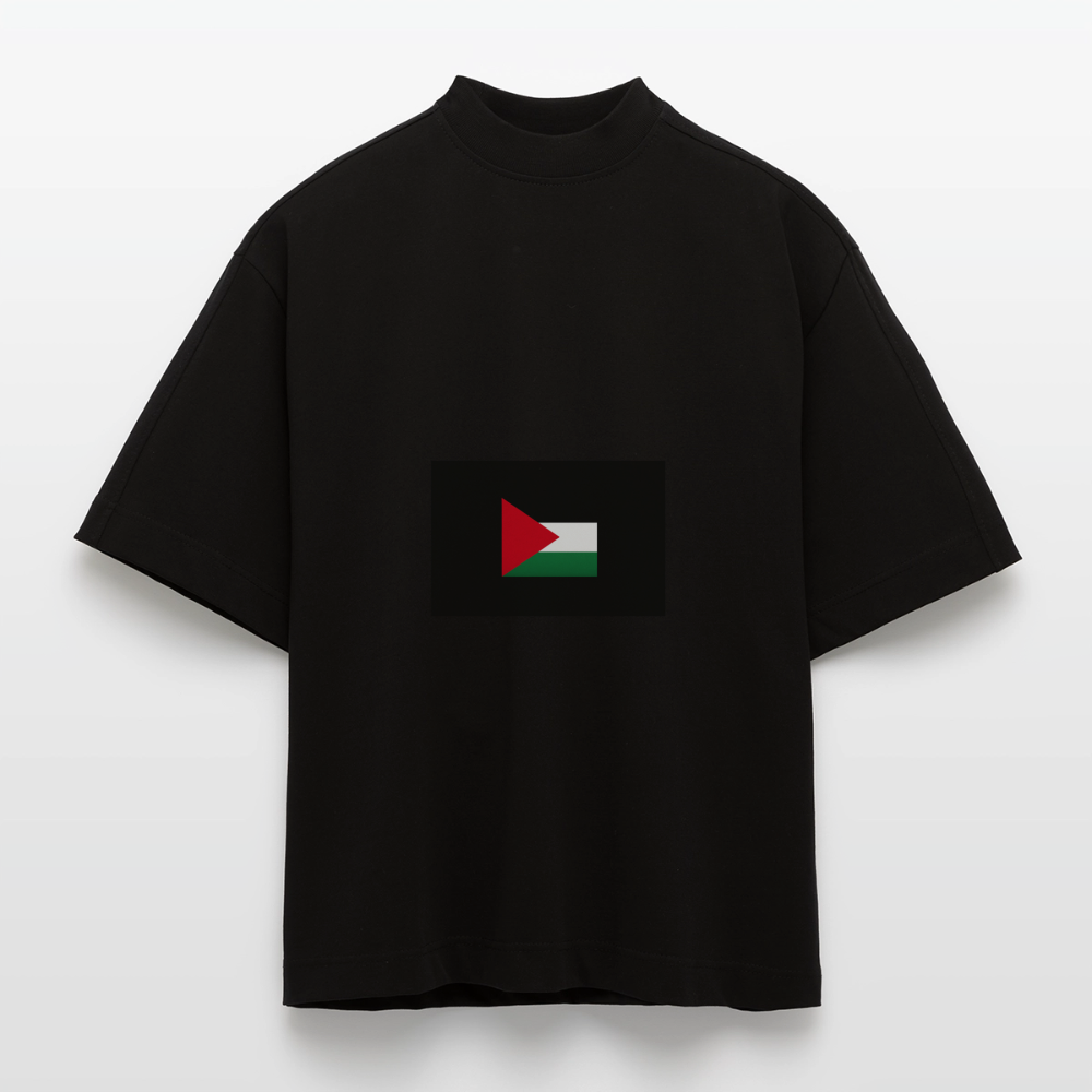 T-shirt bio épais oversize Boxy fabriqué en UE palestine - SOLID BLACK