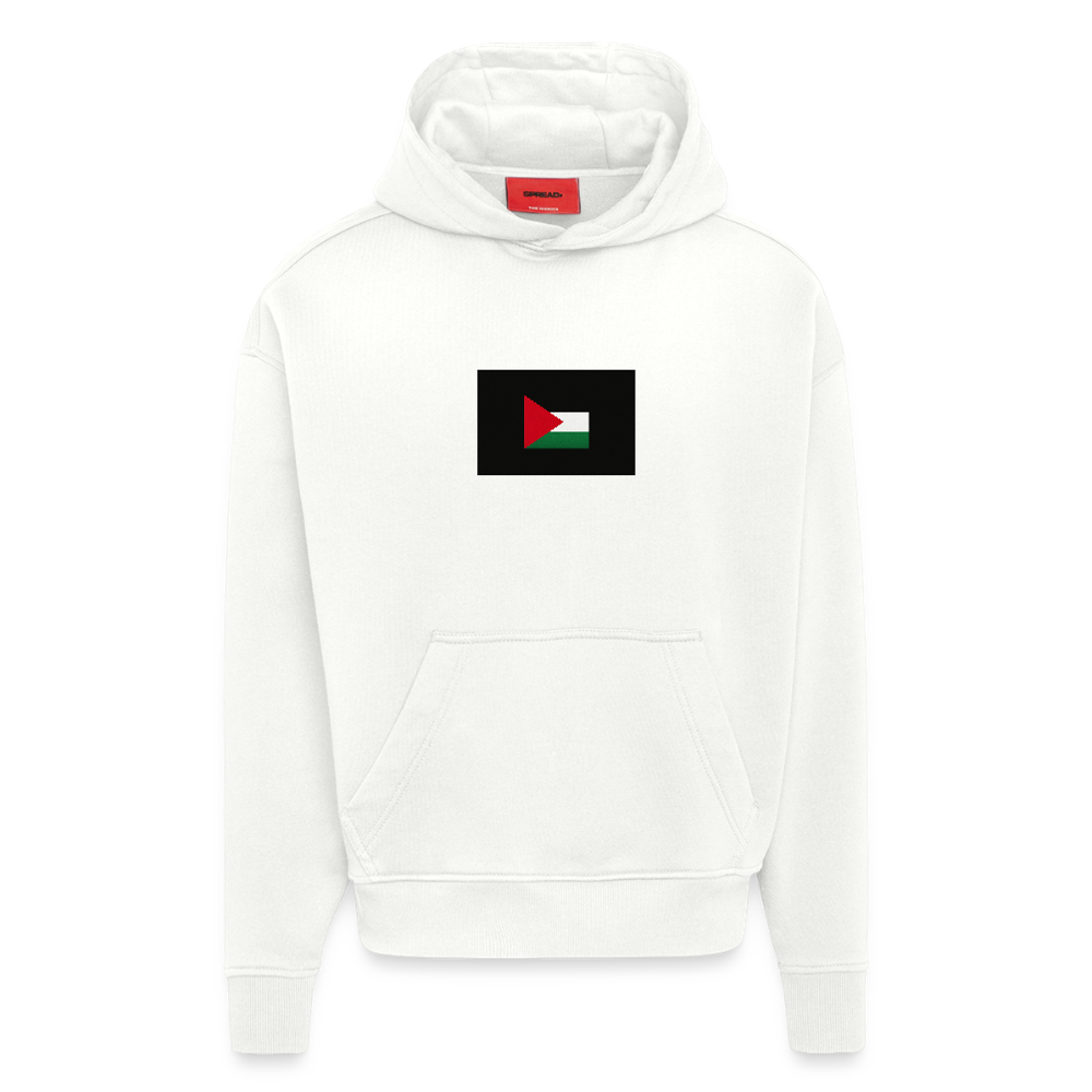 Sweat à capuche bio épais oversize fabriqué en UE palestine - OFF WHITE