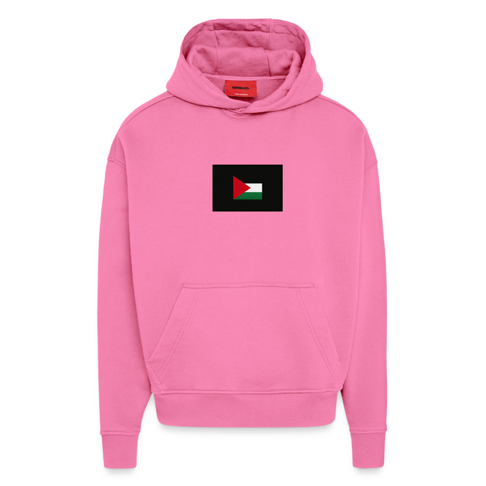 Sweat à capuche bio épais oversize fabriqué en UE palestine - AURA PINK