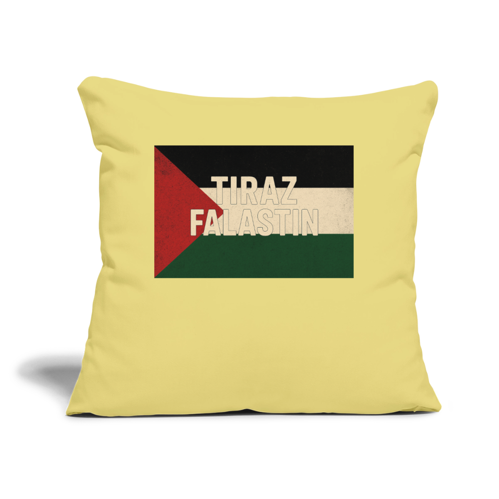 Coussin et housse de 45 x 45 cm - jaune délavé