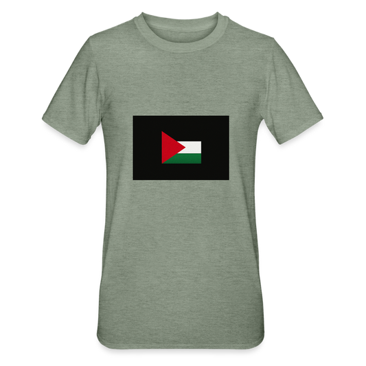 T-shirt polycoton Unisexe Palestine - vert kaki chiné