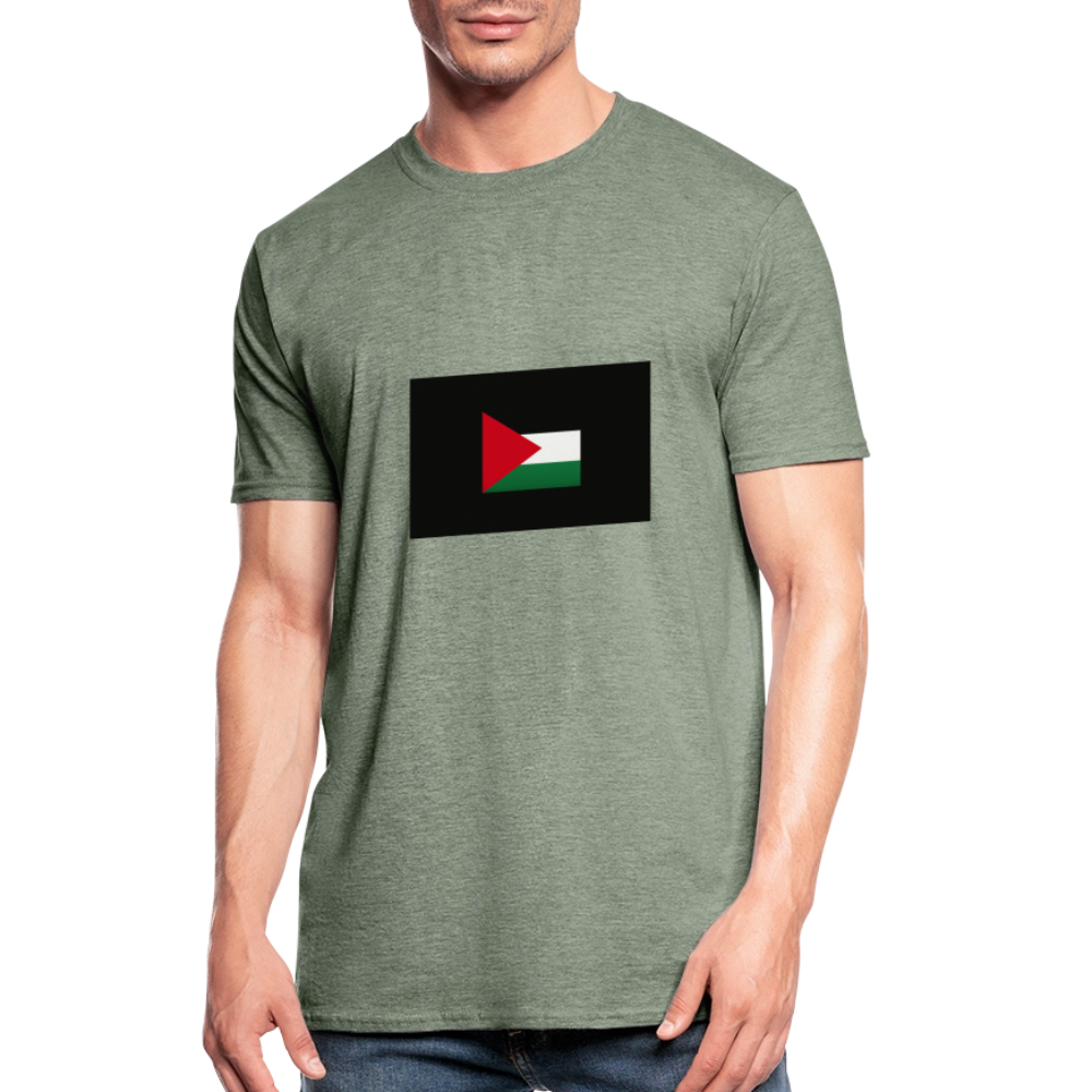 T-shirt polycoton Unisexe Palestine - vert kaki chiné