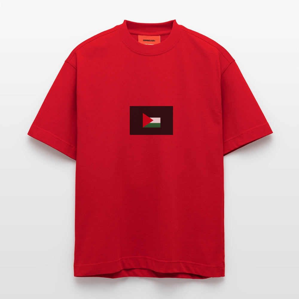 T-shirt bio épais oversize fabriqué en UE palestine - rouge