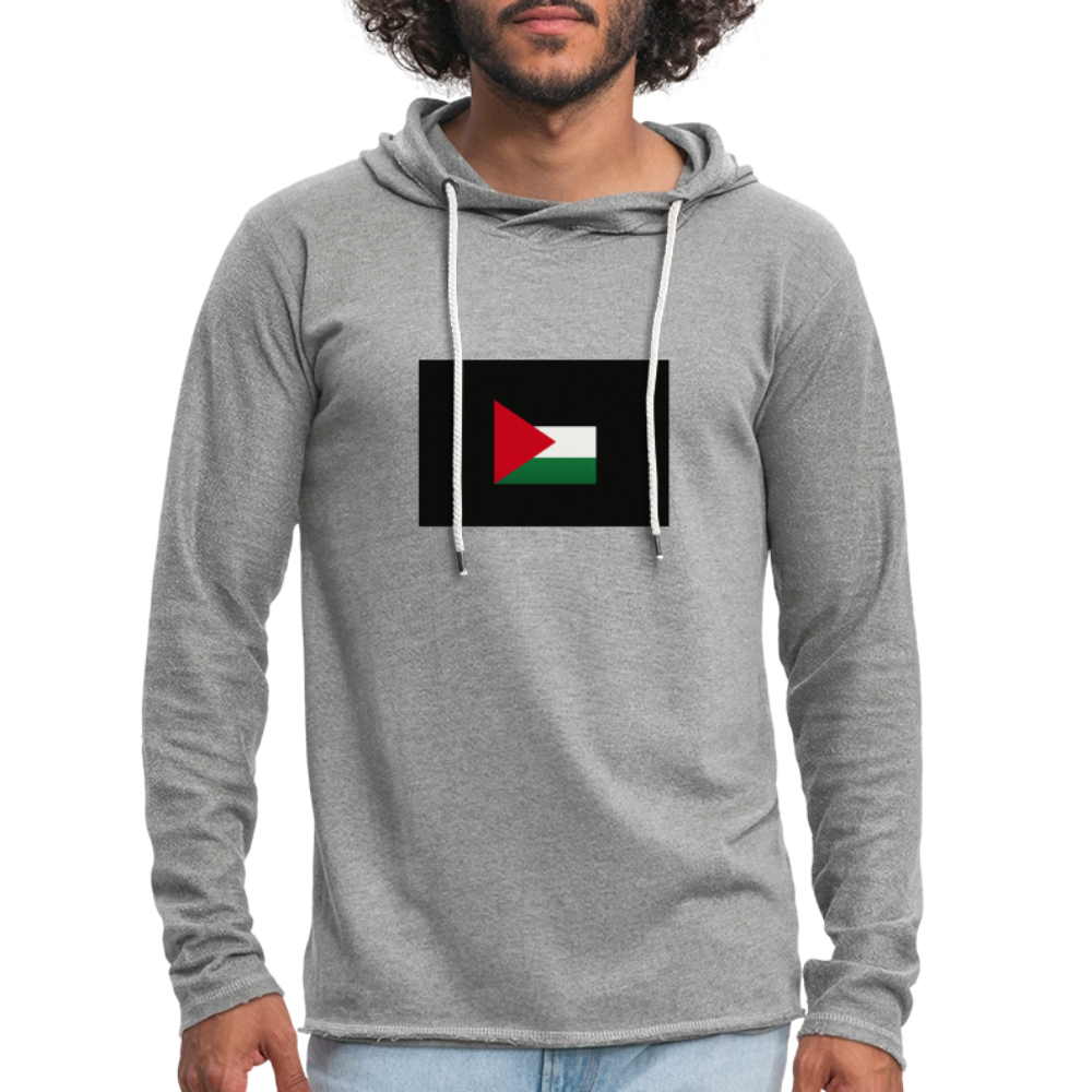 Sweat-shirt à capuche léger unisexe Palestine - gris chiné