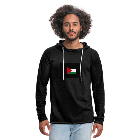Sweat-shirt à capuche léger unisexe Palestine - charbon
