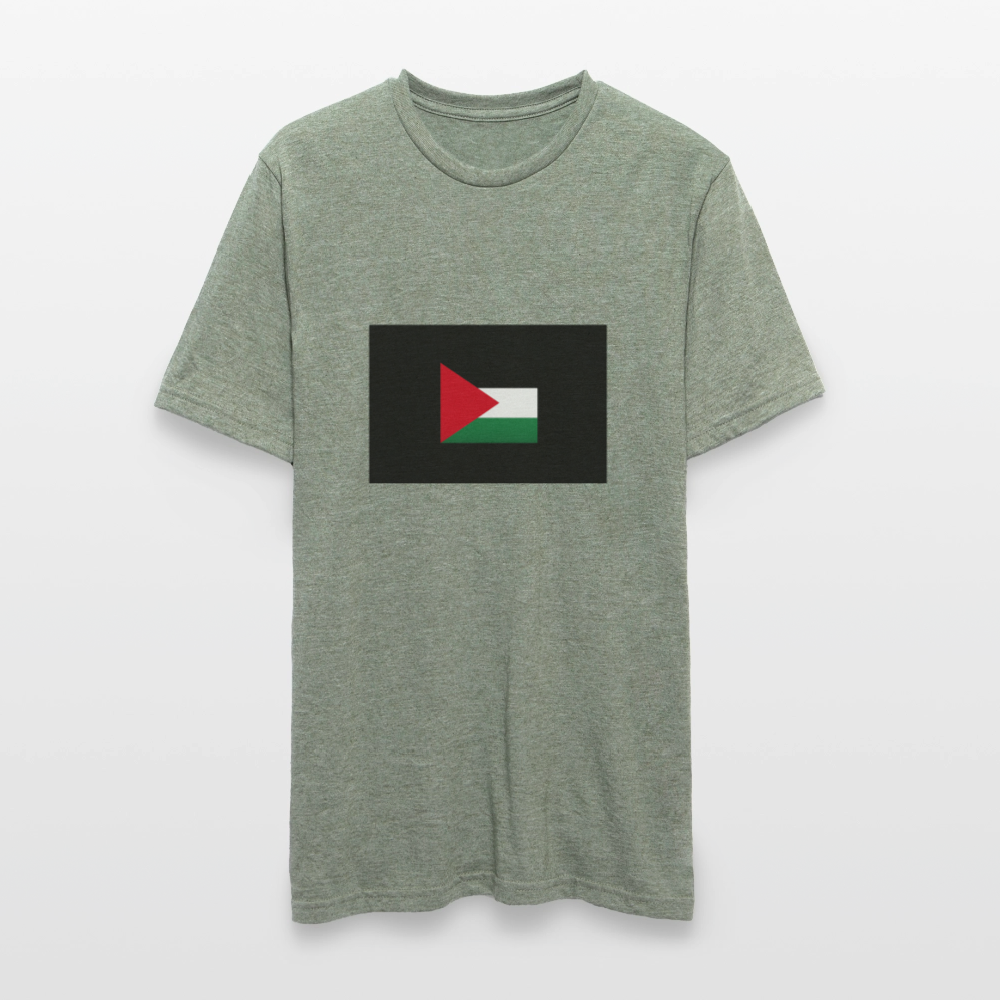 T-shirt polycoton Unisexe Palestine - vert kaki chiné