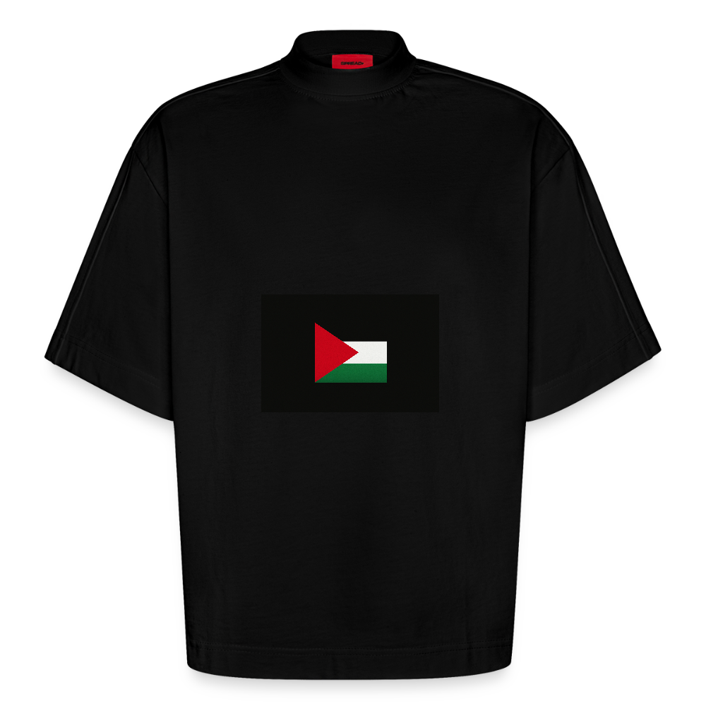 T-shirt bio épais oversize Boxy fabriqué en UE palestine - SOLID BLACK