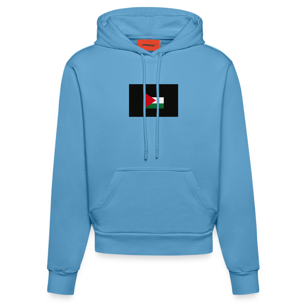 Sweat à capuche bio ajusté fabriqué en UE palestine -  Sol Blue