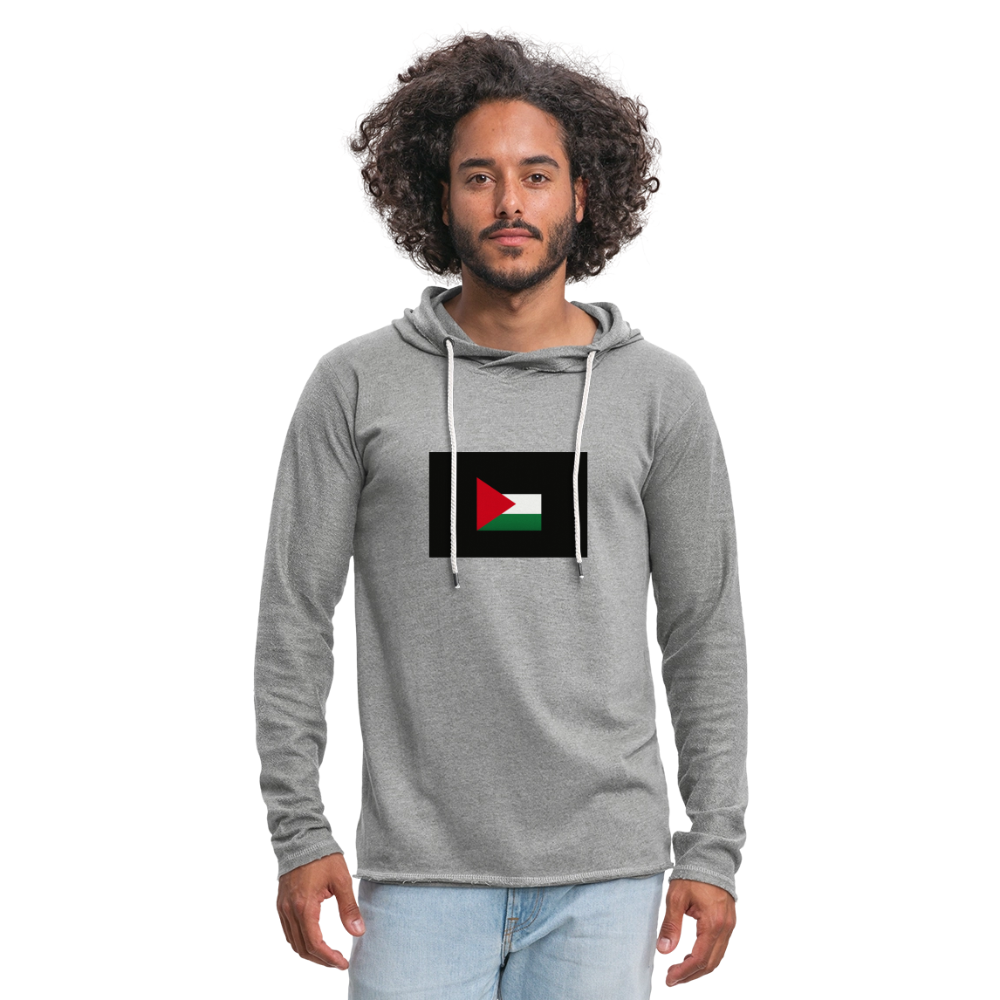 Sweat-shirt à capuche léger unisexe Palestine - gris chiné