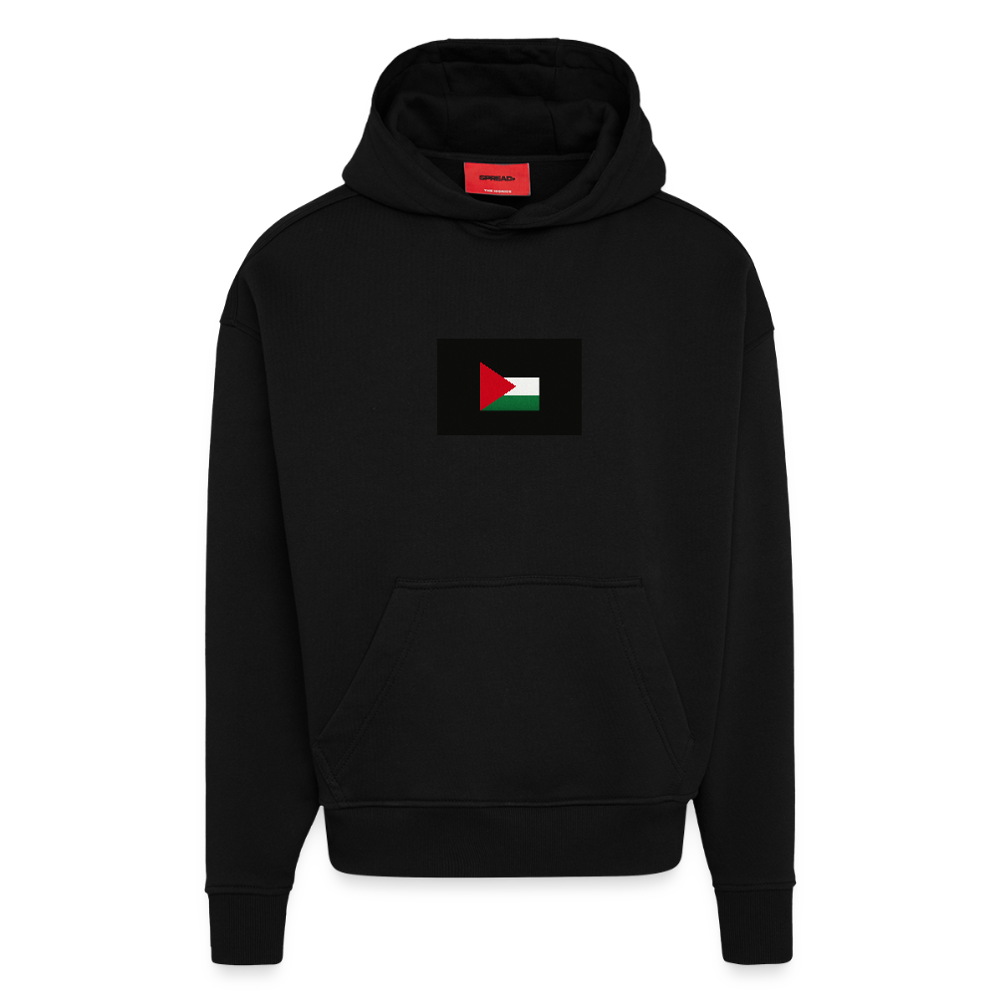 Sweat à capuche bio épais oversize fabriqué en UE palestine - SOLID BLACK