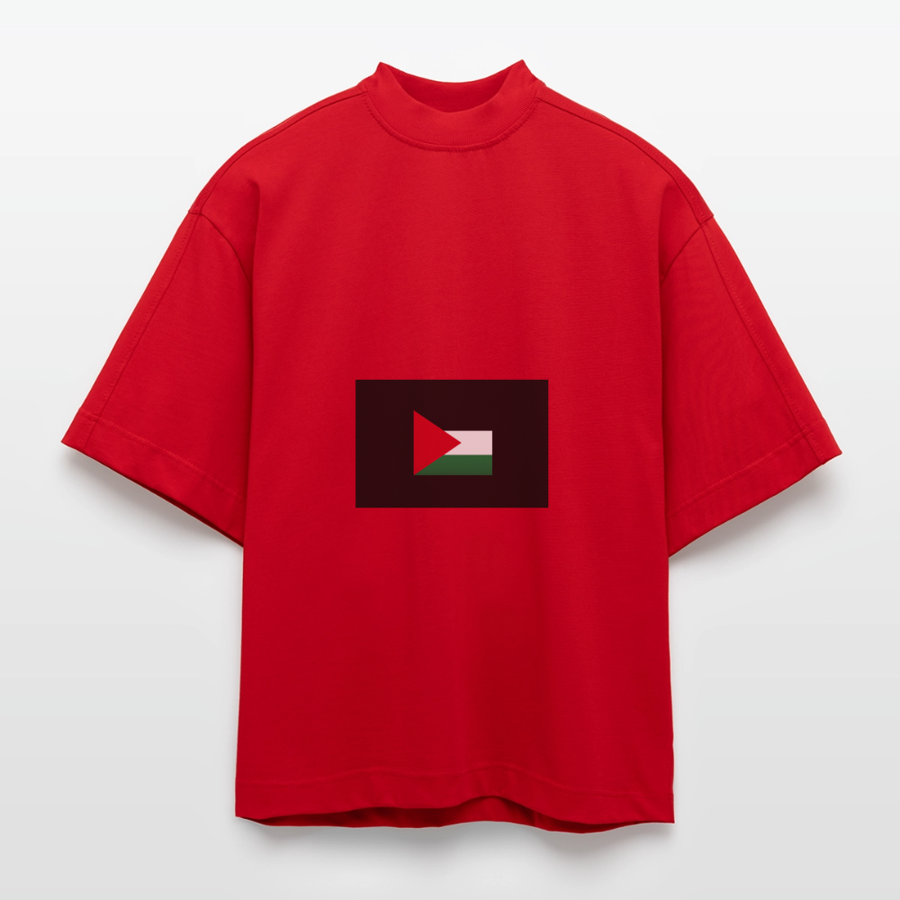 T-shirt bio épais oversize Boxy fabriqué en UE palestine - rouge