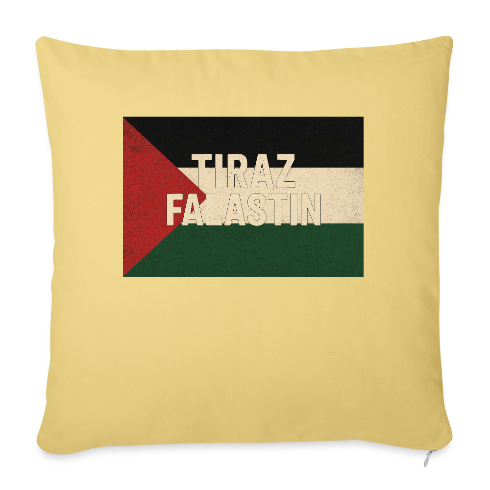 Coussin et housse de 45 x 45 cm - jaune délavé