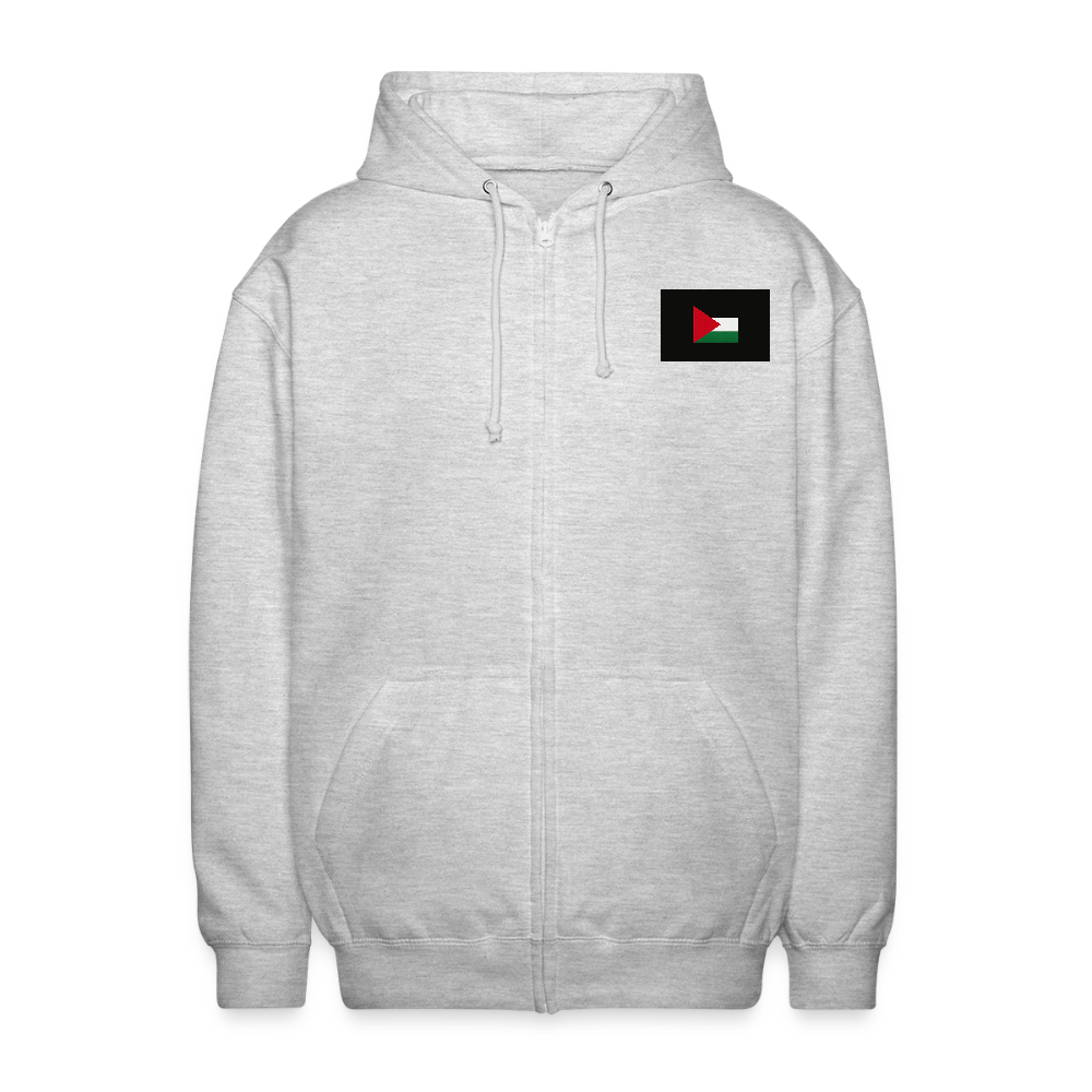 Veste à capuche unisexe Palestine - gris clair chiné