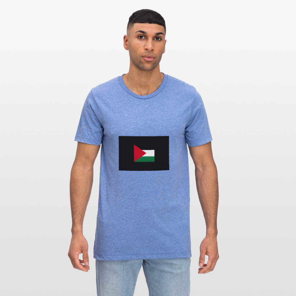 T-shirt chiné Bella + Canvas Unisexe Palestine - bleu chiné