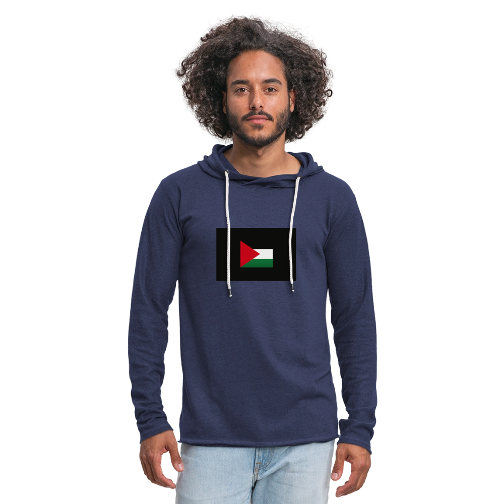 Sweat-shirt à capuche léger unisexe Palestine - marine chiné