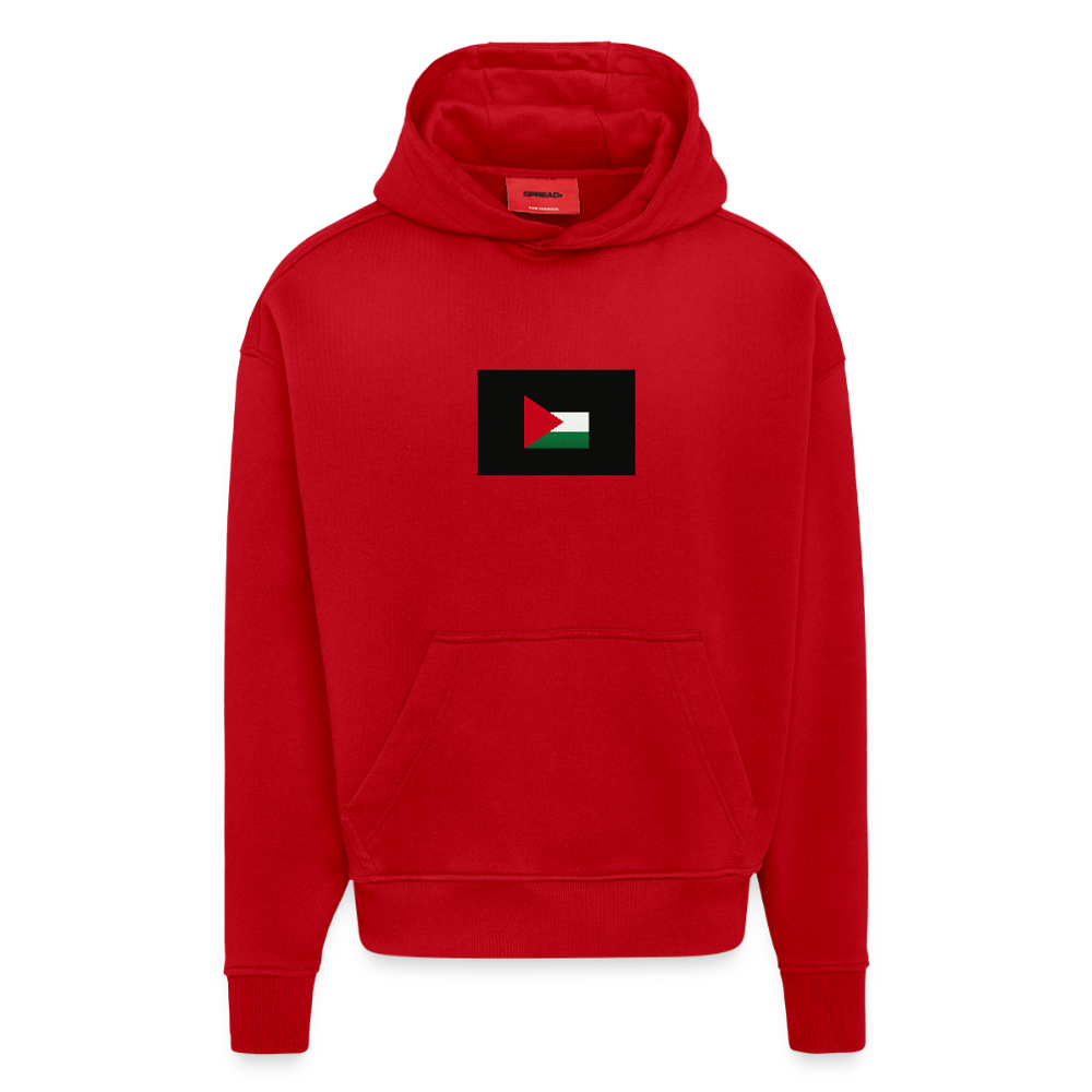 Sweat à capuche bio épais oversize fabriqué en UE palestine - rouge