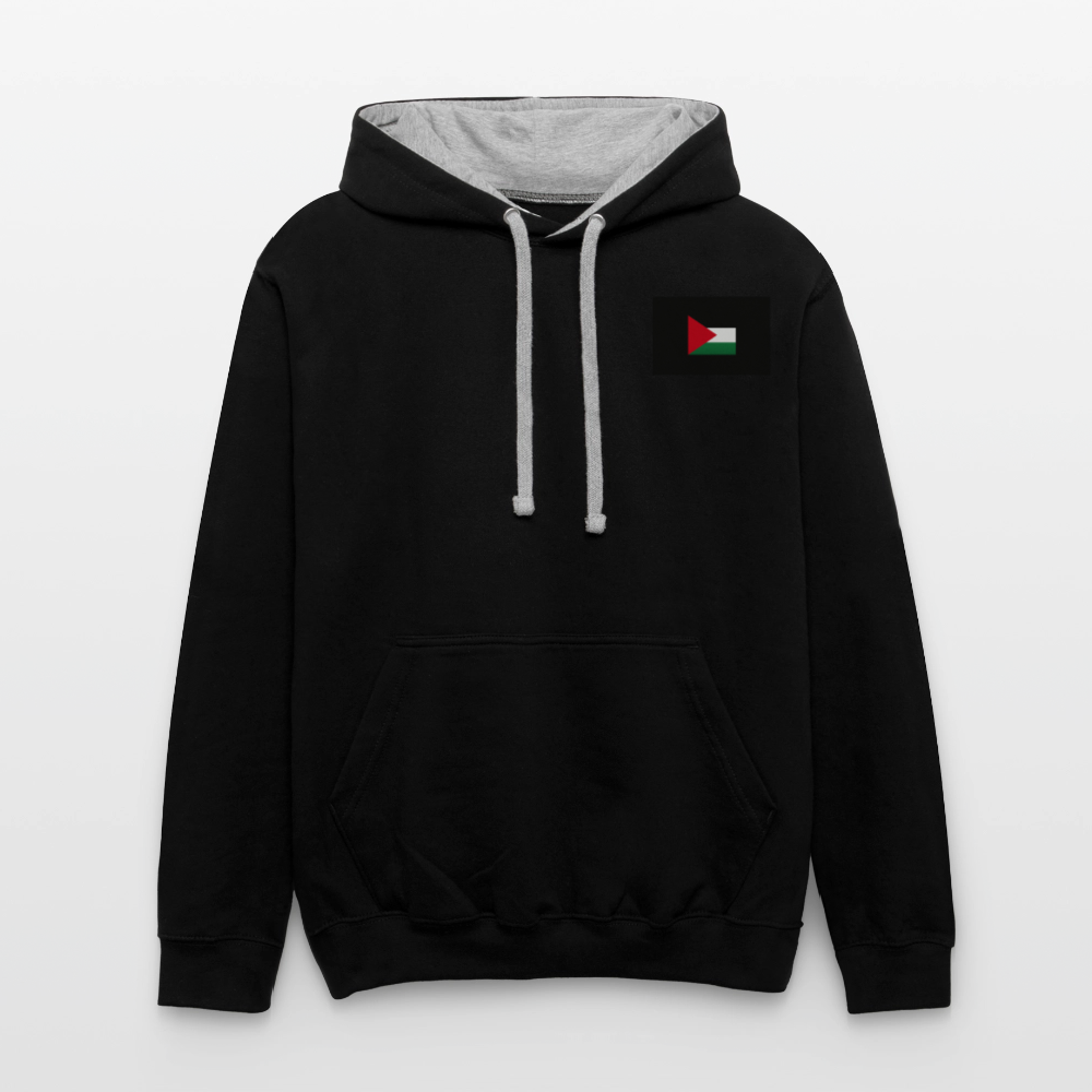 Sweat-shirt contraste Palestine - noir/gris chiné