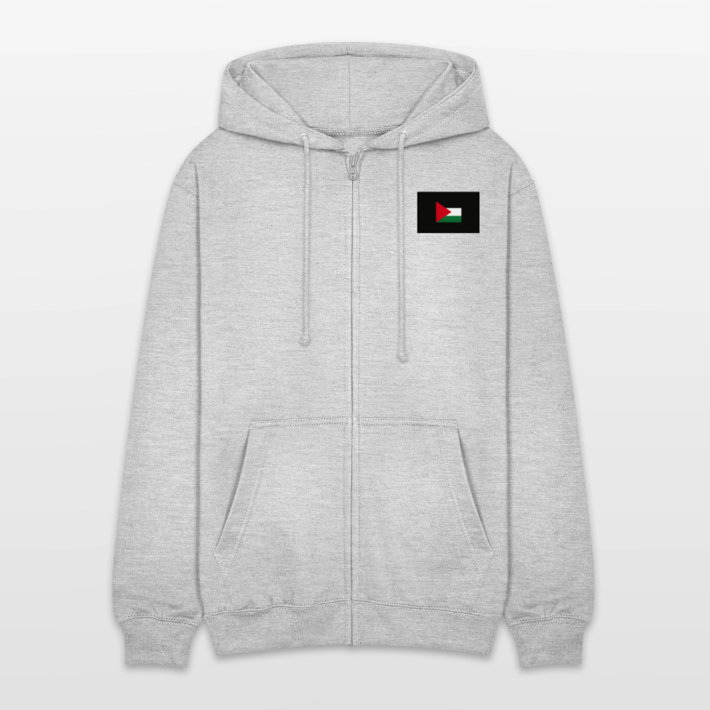 Veste à capuche unisexe Palestine - gris clair chiné