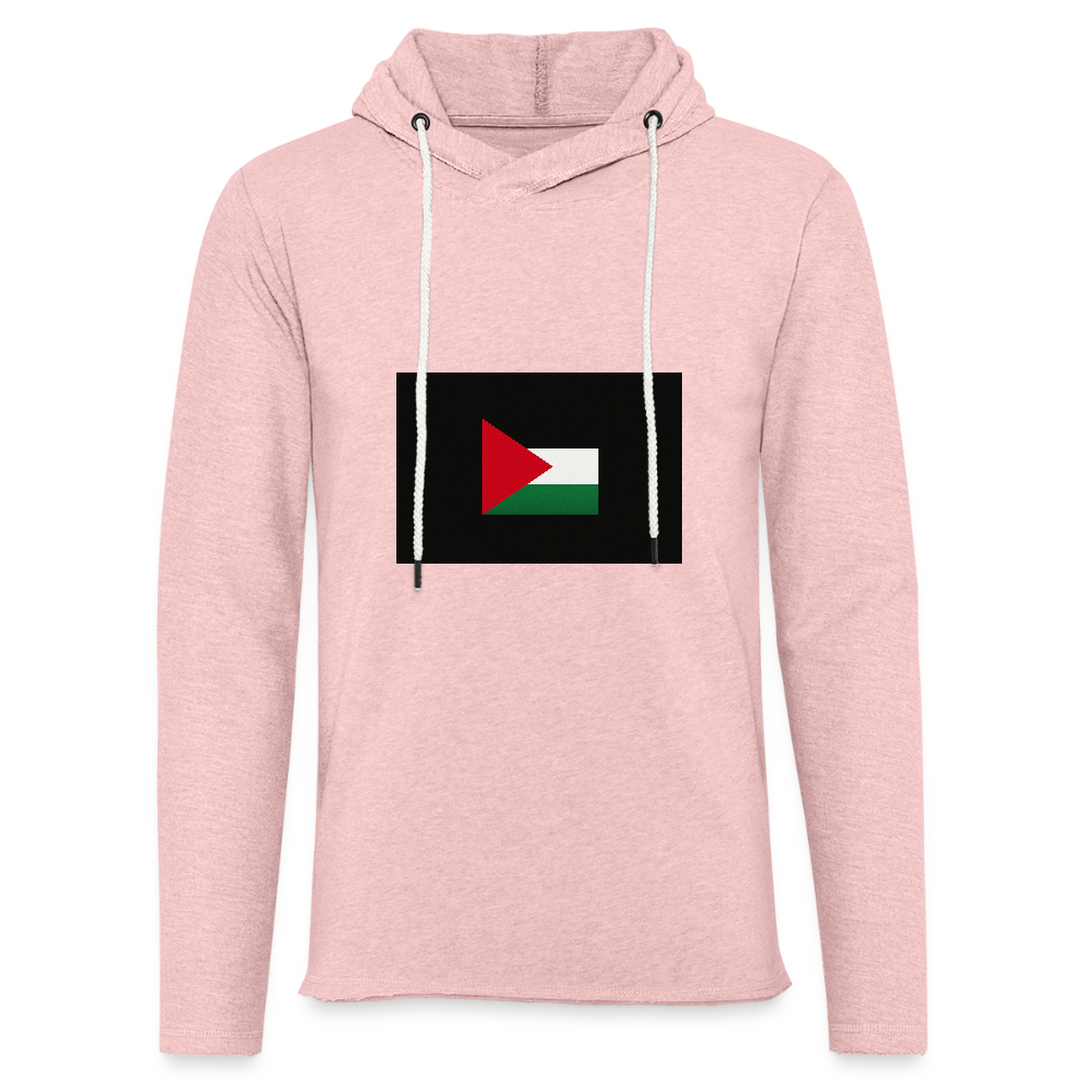 Sweat-shirt à capuche léger unisexe Palestine - rose crème chiné
