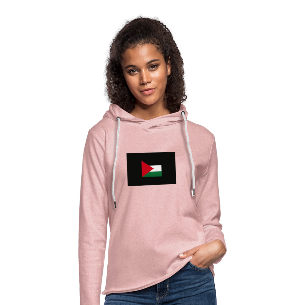 Sweat-shirt à capuche léger unisexe Palestine - rose crème chiné