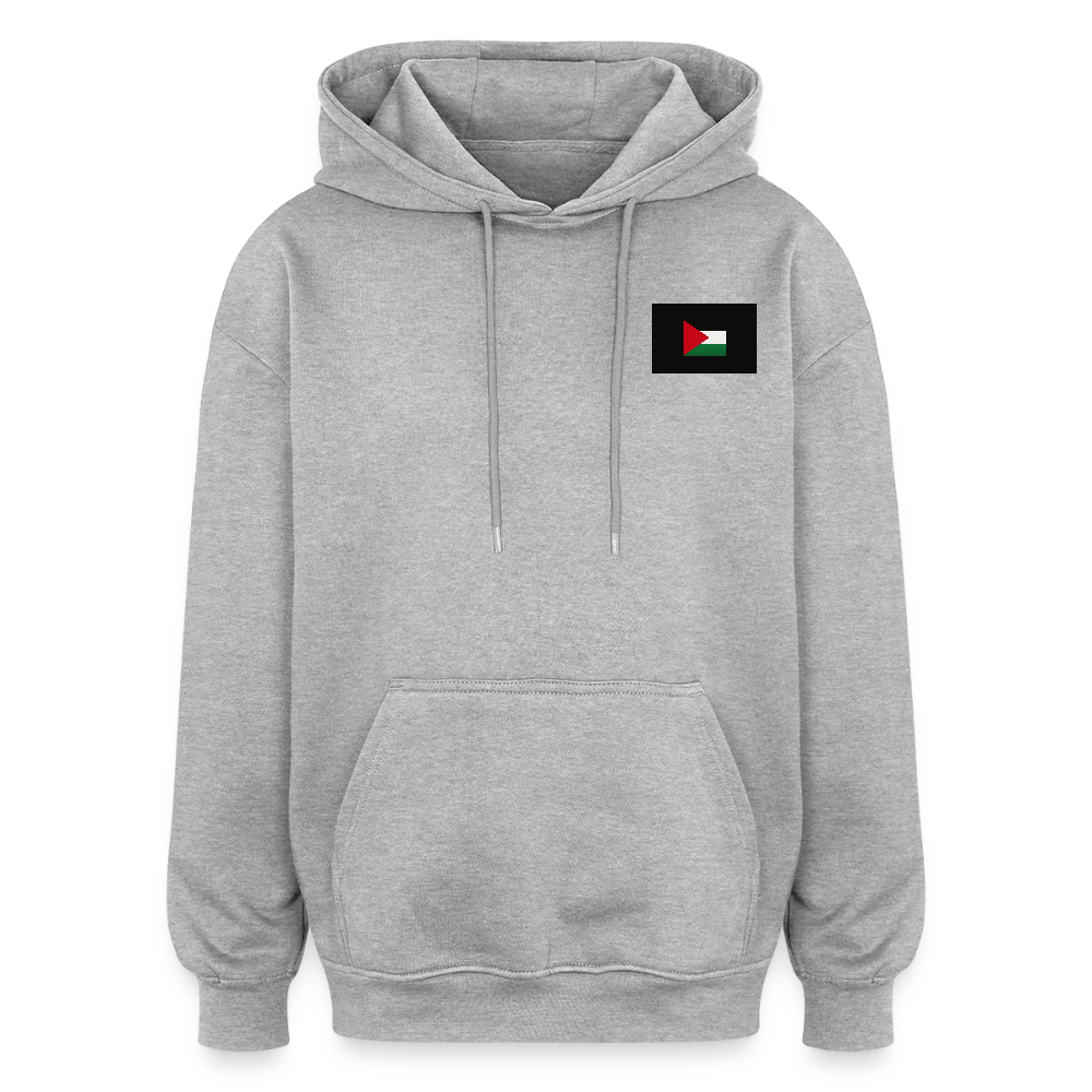 Sweat à capuche oversize unisexe Palestine - gris chiné