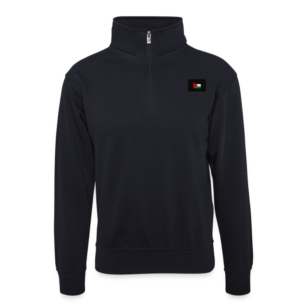 Sweat col montant zippé unisexe Palestine - bleu marine foncé