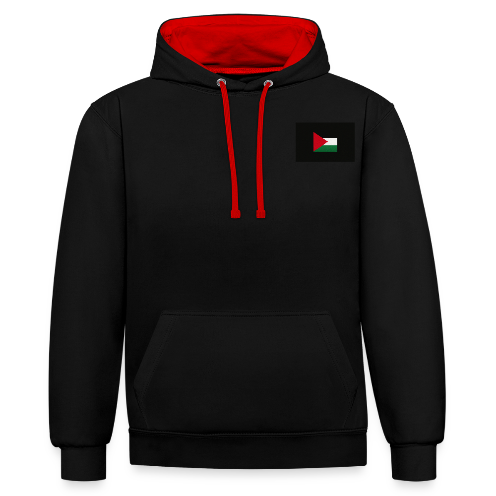 Sweat-shirt contraste Palestine - noir/rouge