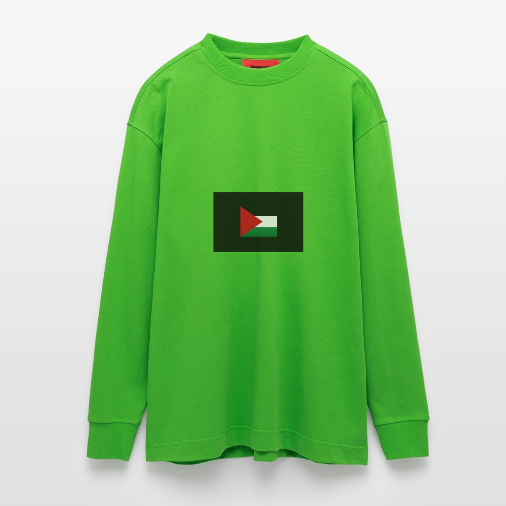 Manches longues bio épais oversize fabriqué en UE palestine - Apple Neon
