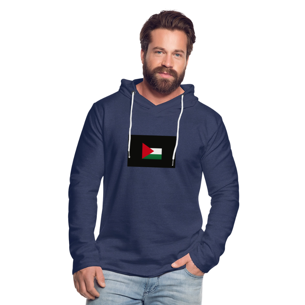 Sweat-shirt à capuche léger unisexe Palestine - marine chiné